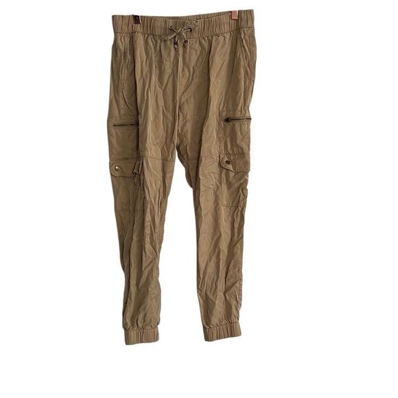 Banana Republic Elastic Waist Drawstring Cargo Pull-on Jogger Pants Tan Small - Picture 1 of 6